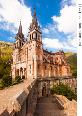 basilica of santa maria la real in covadonga. Asturias. Spain basilica of santa maria la real in covadonga. Asturias. Spain 88916641
