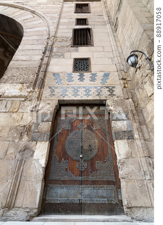 Aged door at a historic mosque, Old Cairo, Egypt 88917058