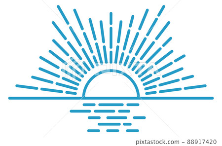 Vintage sunset symbol. Ethnic sunrise line icon Vintage sunset symbol. Ethnic sunrise line icon 88917420