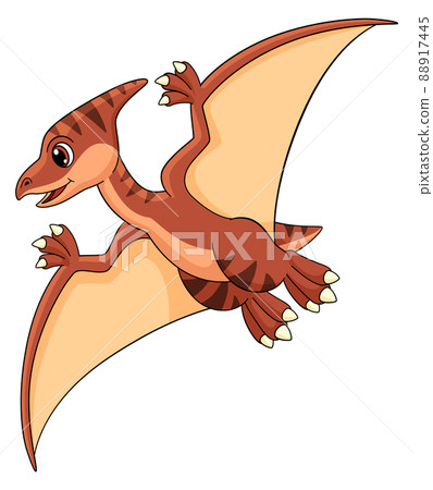 Flying dinosaur. Cute winged dino. Pteranodon icon Flying dinosaur. Cute winged dino. Pteranodon icon 88917445
