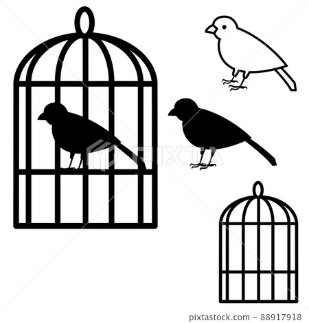 Tori basket, canary and silhouette set: white background Tori basket, canary and silhouette set: white background 88917918
