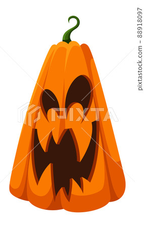 Spooky pumpkin with scary smile. Funny cartoon character Spooky pumpkin with scary smile. Funny cartoon character 88918097