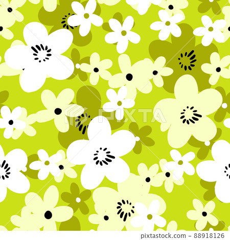 Seamless floral pattern based on traditional folk art ornaments. Colorful flowers on color background. Scandinavian style. Sweden nordic style. Vector illustration. Simple minimalistic pattern Seamless floral pattern based on traditional folk art ornaments. Colorful flowers on color background. Scandinavian style. Sweden nordic style. Vector illustration. Simple minimalistic pattern 88918126