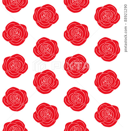 Vector seamless pattern of hand draw rose flower - Stock Illustration ...