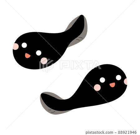 Illustration material set of two cute tadpoles Illustration material set of two cute tadpoles 88921946