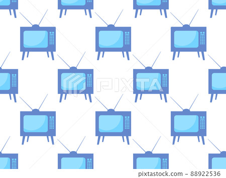 Seamless pattern with old TV with antenna in flat style. Vintage TV with buttons. Design for banners, posters and promotional items. Vector illustration Seamless pattern with old TV with antenna in flat style. Vintage TV with buttons. Design for banners, posters and promotional items. Vector illustration 88922536