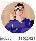 Man worker businessman talking on the phone negotiations 88922628
