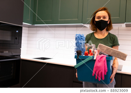 Portrait of female worker cleaning company 88923009