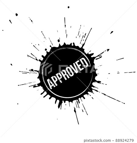 Black stamp with Approved sign. Vector design element. Black stamp with Approved sign. Vector design element. 88924279