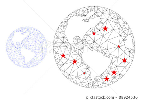 Polygonal 2D Mesh Vector Earth Globe with Stars Polygonal 2D Mesh Vector Earth Globe with Stars 88924530