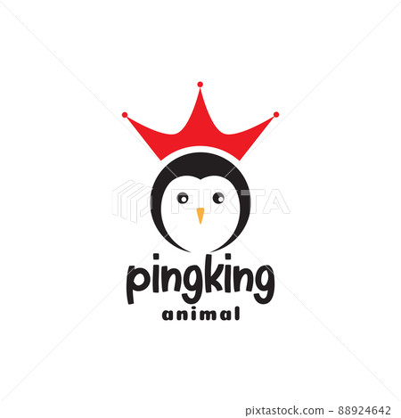 little penguin cute with crown logo design vector graphic symbol icon illustration creative idea 88924642