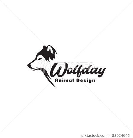 side view wolf or siberian husky logo design vector graphic symbol icon illustration creative idea 88924645