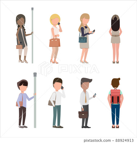 Separate activity men and women stand on the train 88924913