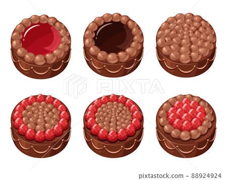 Chocolate cake illustration material set _... - Stock Illustration  [88924924] - PIXTA