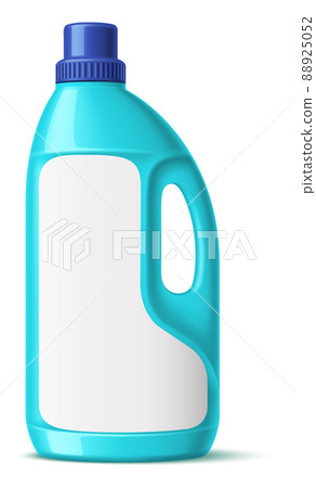 Bliue plastic bottle with handle mockup. Household detergent package design Bliue plastic bottle with handle mockup. Household detergent package design 88925052