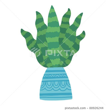 Tropical house plant pot. Ficus, monstera, protea, pellaea, succulent in various pot, vase. Scandinavian cozy home decor. Flat vector cartoon illustration isolated on white background Tropical house plant pot. Ficus, monstera, protea, pellaea, succulent in various pot, vase. Scandinavian cozy home decor. Flat vector cartoon illustration isolated on white background 88926244