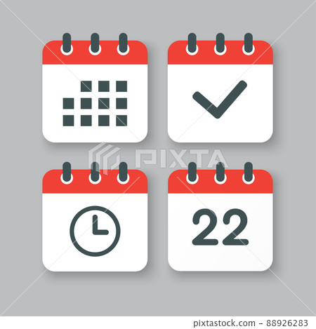 Icons calendar number 22, agenda app, timer, done Icons calendar number 22, agenda app, timer, done 88926283