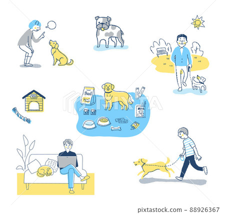 Life scene set with various pets Life scene set with various pets 88926367