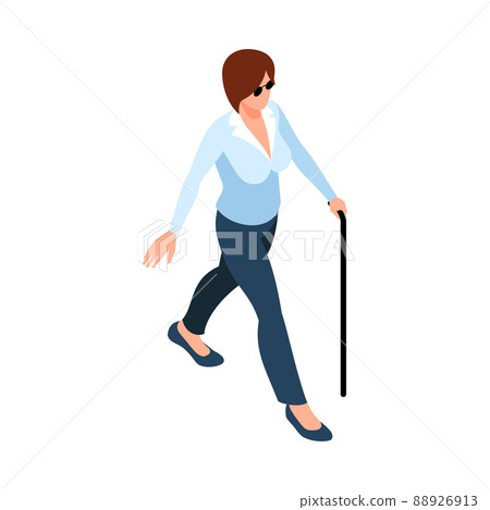 Blind Woman Illustration 88926913