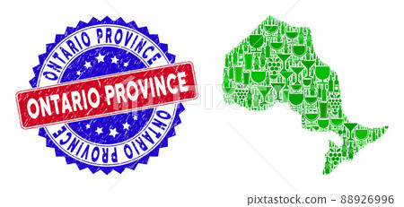 Bicolor Ontario Province Grunge Stamp and Collage of Ontario Province Map Bicolor Ontario Province Grunge Stamp and Collage of Ontario Province Map 88926996