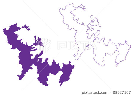 Kakeromajima island (Japan, East Asia, Japanese archipelago, Amami Islands) map vector illustration, scribble sketch Kakeroma-to map 88927107