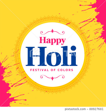 traditional happy holi festival of colors greeting wishes card 88927681