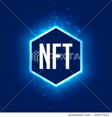 NFT non fungible token concept with neon light effect NFT non fungible token concept with neon light effect 88927685