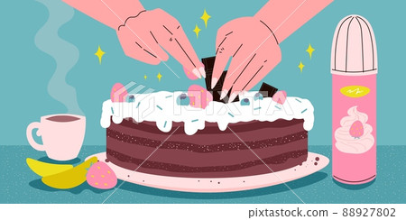 Homemade Cake Illustration Homemade Cake Illustration 88927802