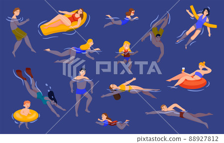 Swimming People Set 88927812