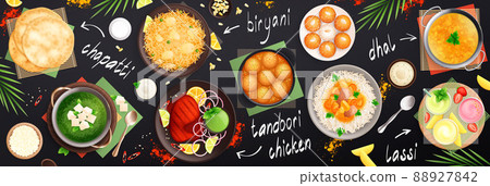 Indian Cuisine Chalkboard Composition 88927842