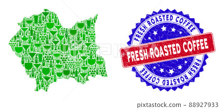 Bicolor Fresh Roasted Coffee Grunge Rubber Stamp and Wine Collage of Lesser Poland Voivodeship Map Bicolor Fresh Roasted Coffee Grunge Rubber Stamp and Wine Collage of Lesser Poland Voivodeship Map 88927933