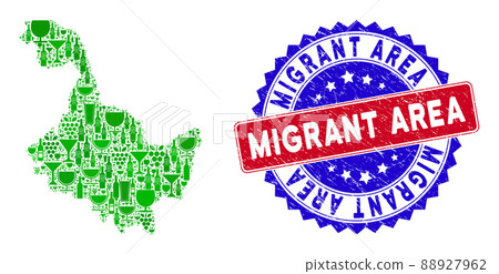 Bicolor Migrant Area Textured Stamp and Wine Composition of Heilongjiang Province Map Bicolor Migrant Area Textured Stamp and Wine Composition of Heilongjiang Province Map 88927962