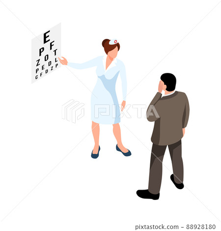 Eye Check Isometric Illustration - Stock Illustration [88928180] - PIXTA