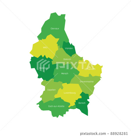 Luxembourg - administrative map of cantons Luxembourg - administrative map of cantons 88928281