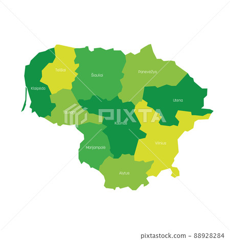Lithuania - administrative map of counties Lithuania - administrative map of counties 88928284