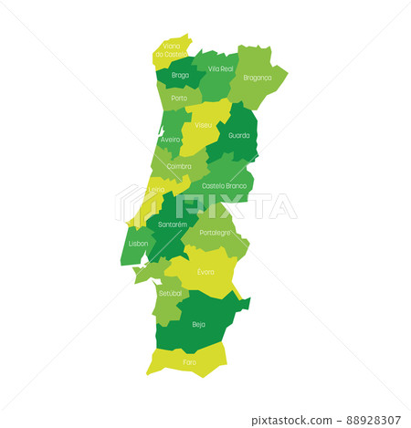 Portugal - administrative map of districts Portugal - administrative map of districts 88928307