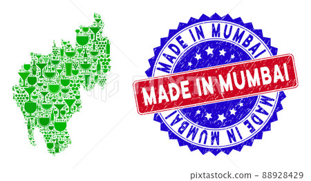 Bicolor Made in Mumbai Grunge Rubber Stamp and Wine Composition of Tripura State Map Bicolor Made in Mumbai Grunge Rubber Stamp and Wine Composition of Tripura State Map 88928429
