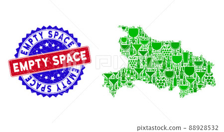 Bicolor Empty Space Grunge Seal Stamp and Composition of Hubei Province Map 88928532