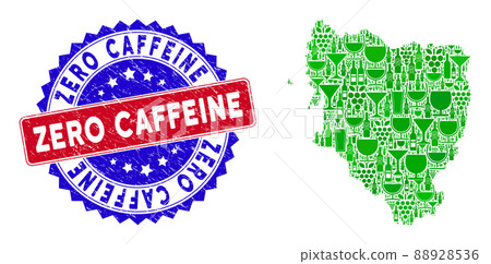 Bicolor Zero Caffeine Textured Seal Stamp and Winery Collage of Hueska Province Map Bicolor Zero Caffeine Textured Seal Stamp and Winery Collage of Hueska Province Map 88928536