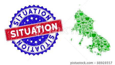 Bicolor Situation Textured Seal and Wine Composition of Skyros Greek Island Map 88928557