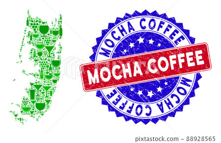 Bicolor Mocha Coffee Distress Stamp with Winery Collage of Pemba Island Map Bicolor Mocha Coffee Distress Stamp with Winery Collage of Pemba Island Map 88928565