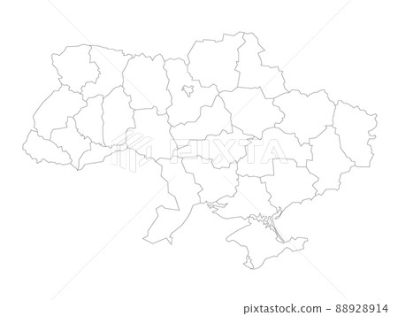 Ukraine - administrative map of oblasts 88928914