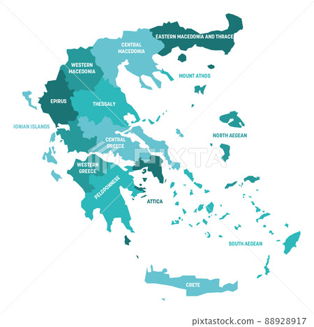 Greece - map of decentralized administrations Greece - map of decentralized administrations 88928917