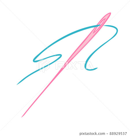 Needle with thread. Modeling tools. Vector illustration 88929537