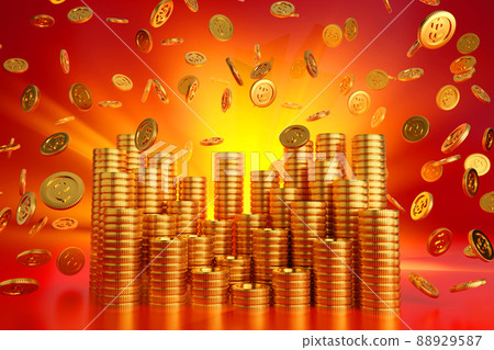 Coins explosion or falling gold coin, jackpot casino or business success concept, 3D rendering. Coins explosion or falling gold coin, jackpot casino or business success concept, 3D rendering. 88929587