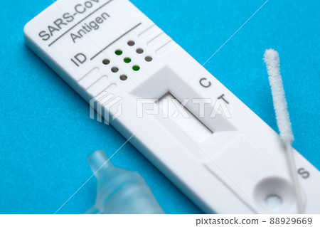 Corona virus antigen fast test. Lab card kit test for COVID-19. Corona virus antigen fast test. Lab card kit test for COVID-19. 88929669