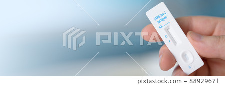 Corona virus antigen fast test. Lab card kit test for COVID-19. Corona virus antigen fast test. Lab card kit test for COVID-19. 88929671
