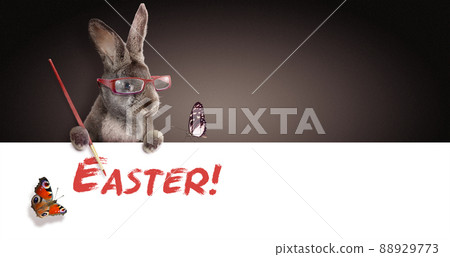 Funny Easter bunny. Happy Easter holiday concept. 88929773