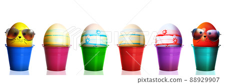 Beautiful Easter background with colorful Easter eggs Beautiful Easter background with colorful Easter eggs 88929907