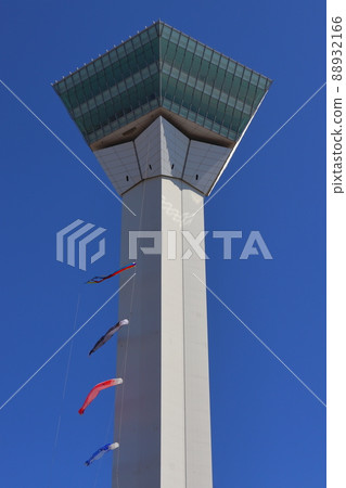 Hakodate Goryokaku Tower and carp streamer 88932166